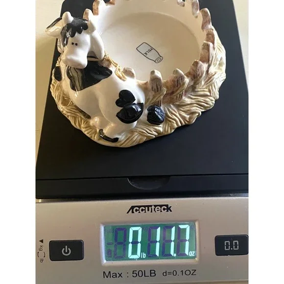 Vintage Ceramic Cow w Bell Milk Holder Farmhouse Decor Oh My Darling Cow - Picture 9 of 9